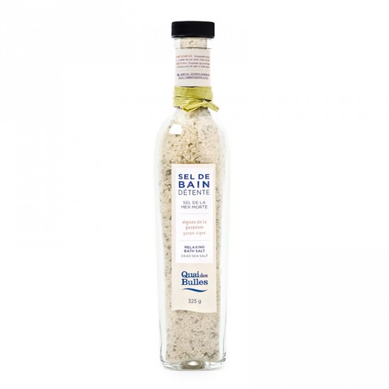 Sel de bain en bouteille- Algues de la Gaspésie (325 g)- Quai des bulles